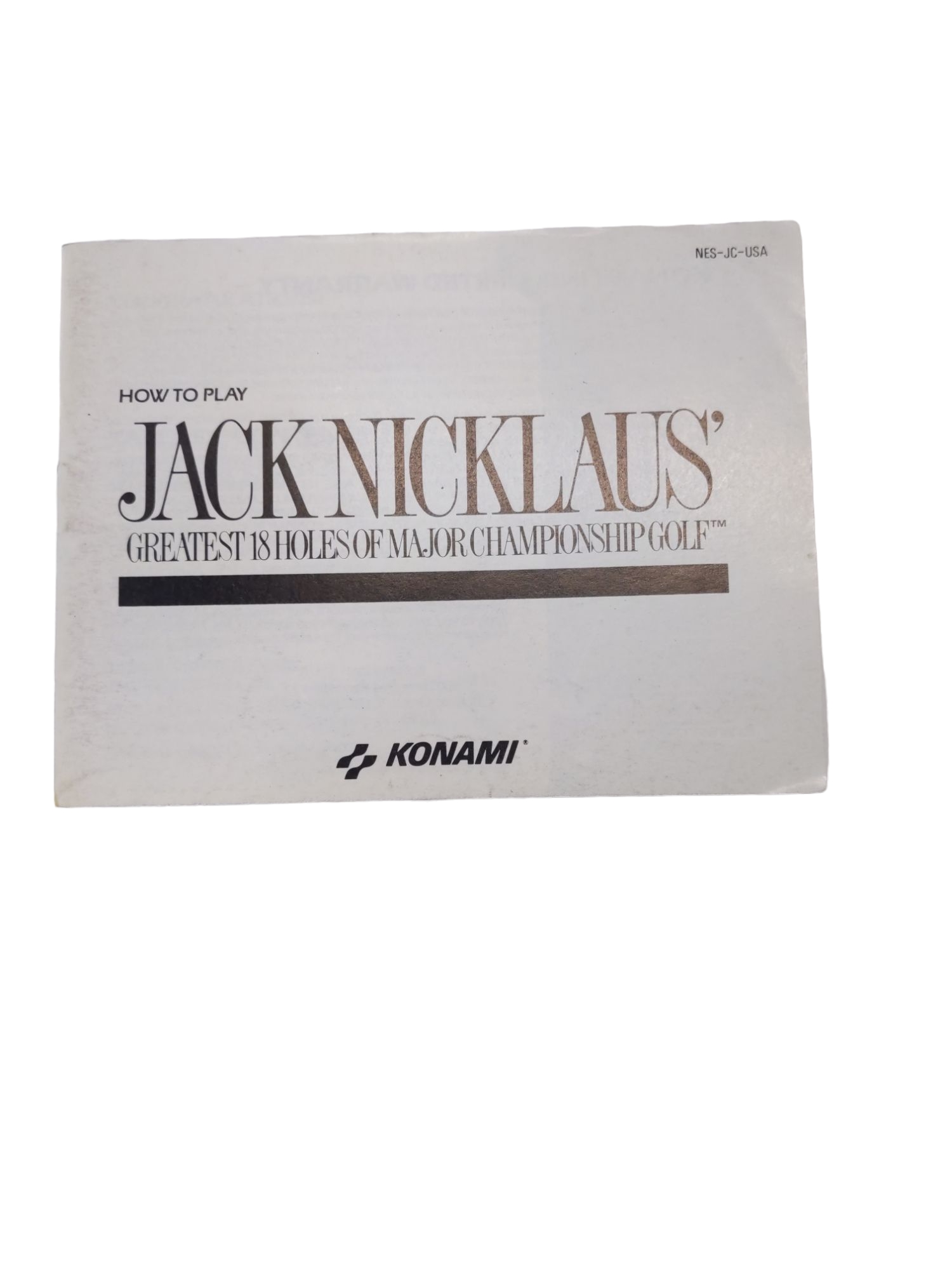 Livret NES-JC-USA Jack Nicklaus' Major Championship Golf NES