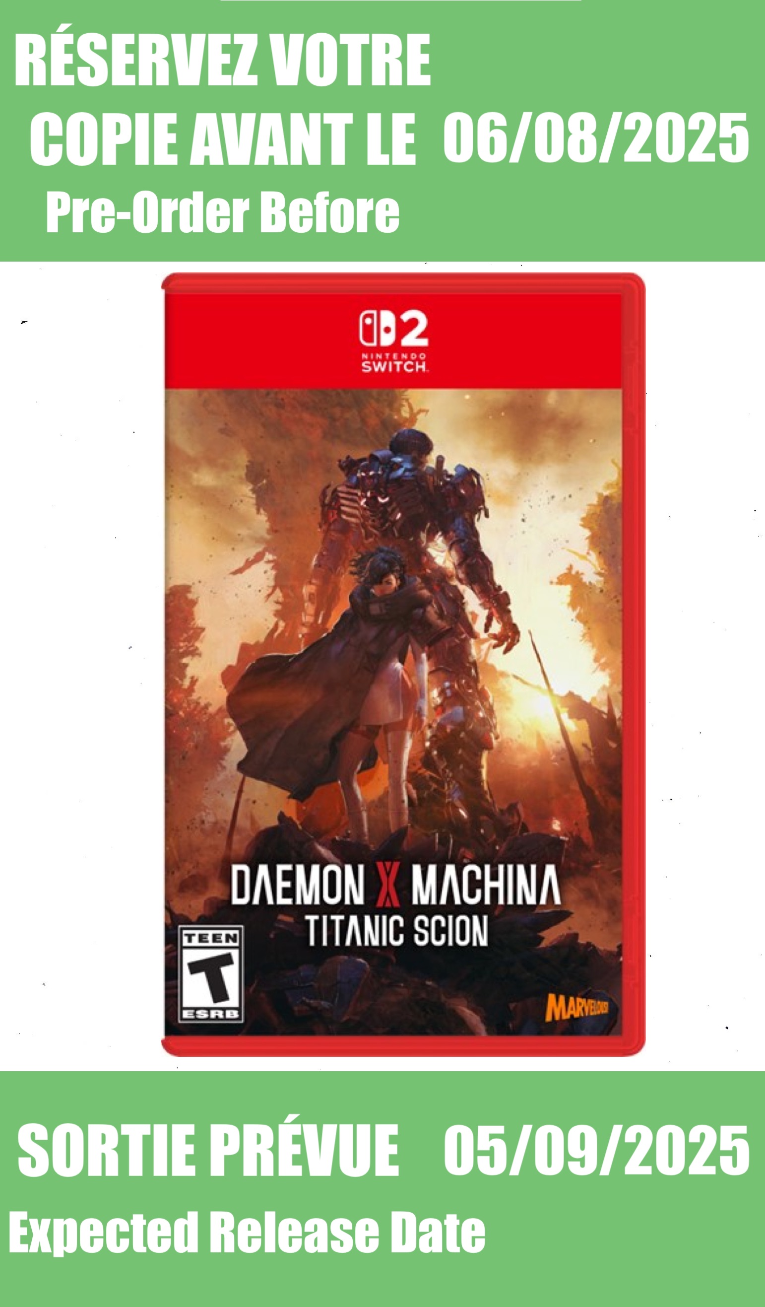 *Précommande* Daemon X Machina: Titanic Scion Standard Edition / Switch 2 