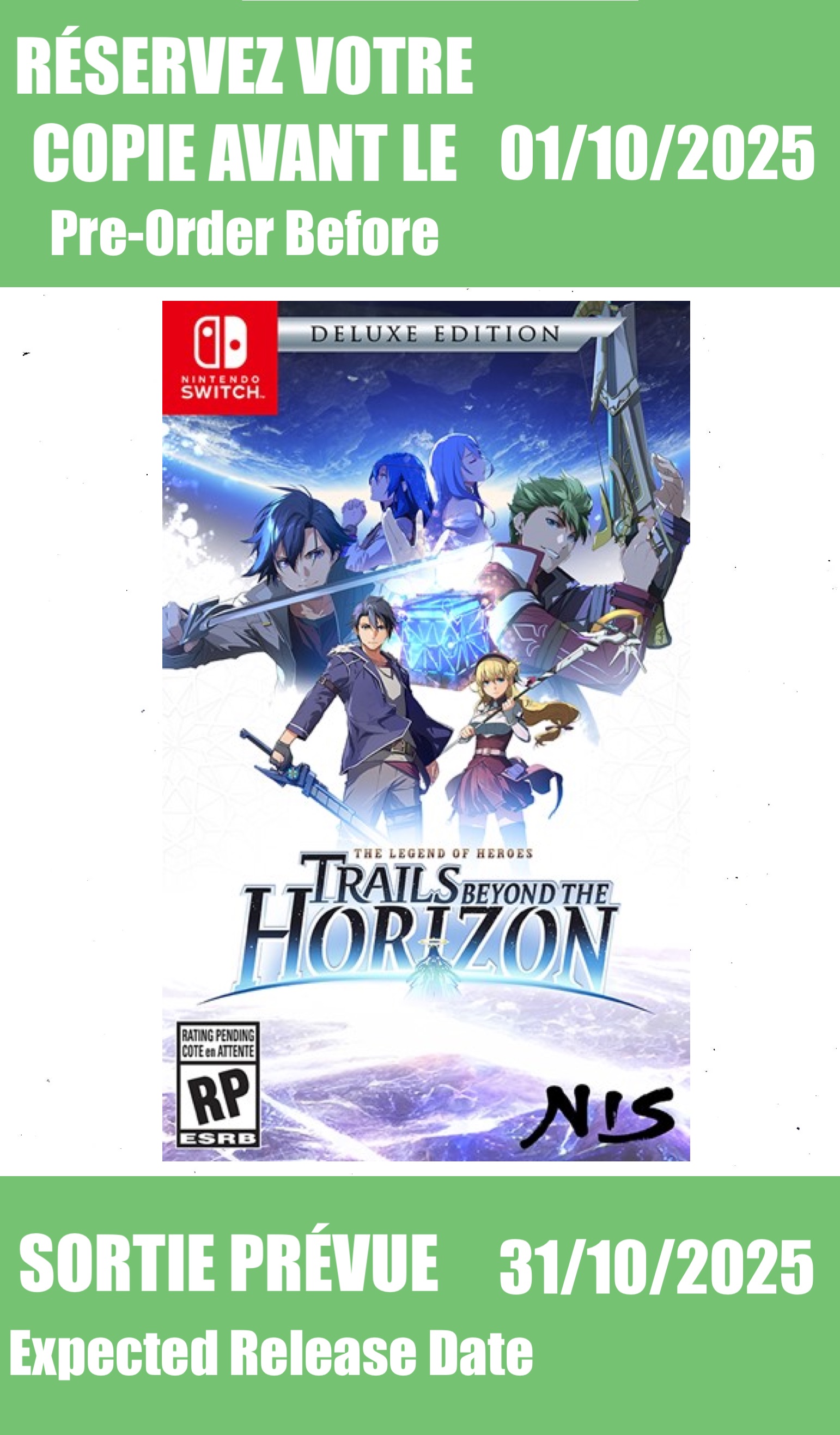 *Précommande* The Legend of Heroes: Trails beyond the Horizon Deluxe Edition / Switch