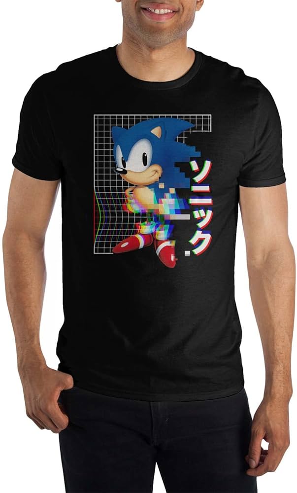 T-shirt Sega - Sonic Glitch (Noir)