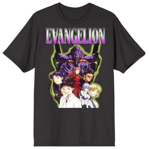 T-Shirt Evangelion - Personnages Clés (Noir)