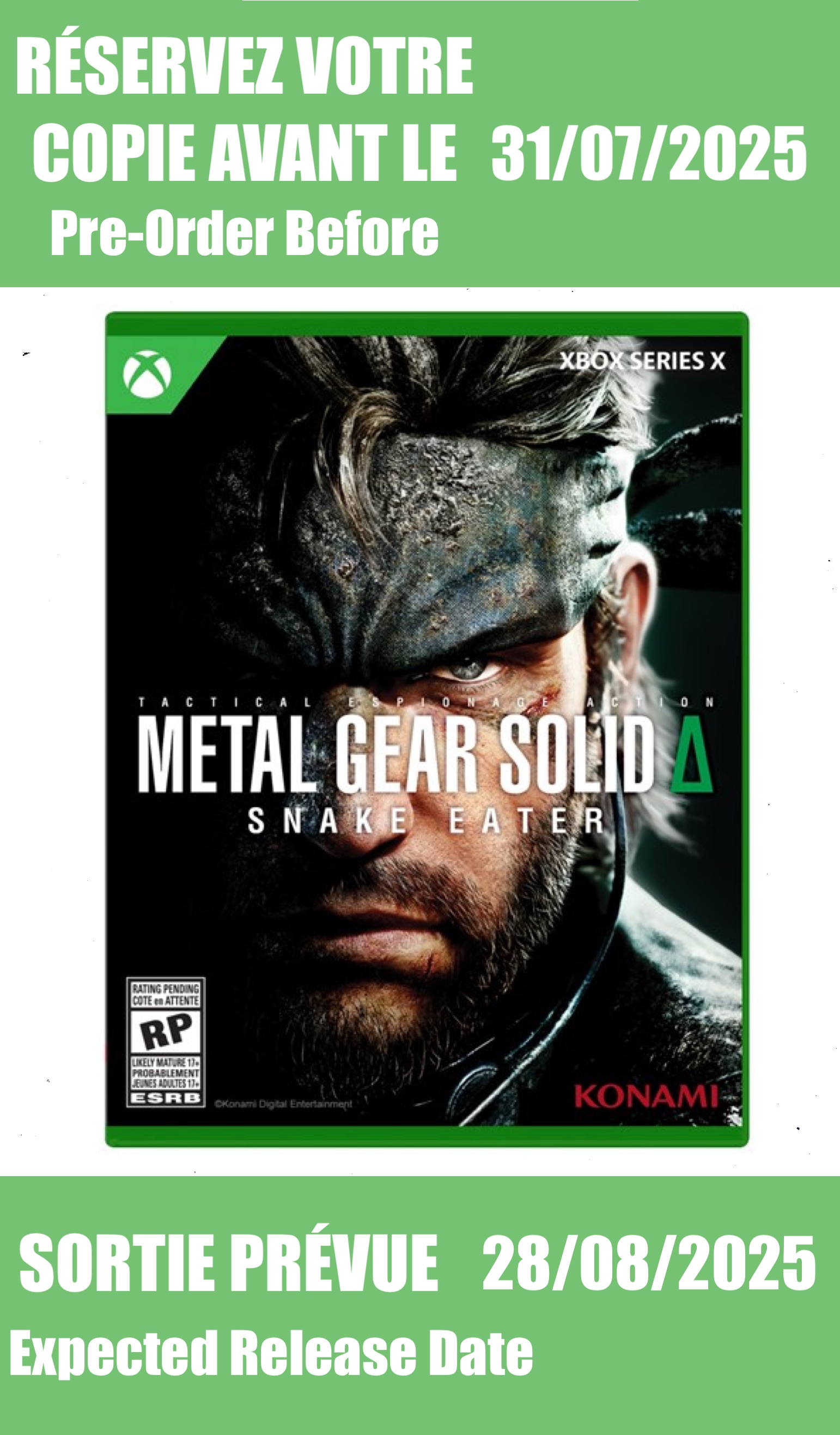 *Précommande* Metal Gear Solid Delta Snake Eater: Tactical Edition / Xbox Series X