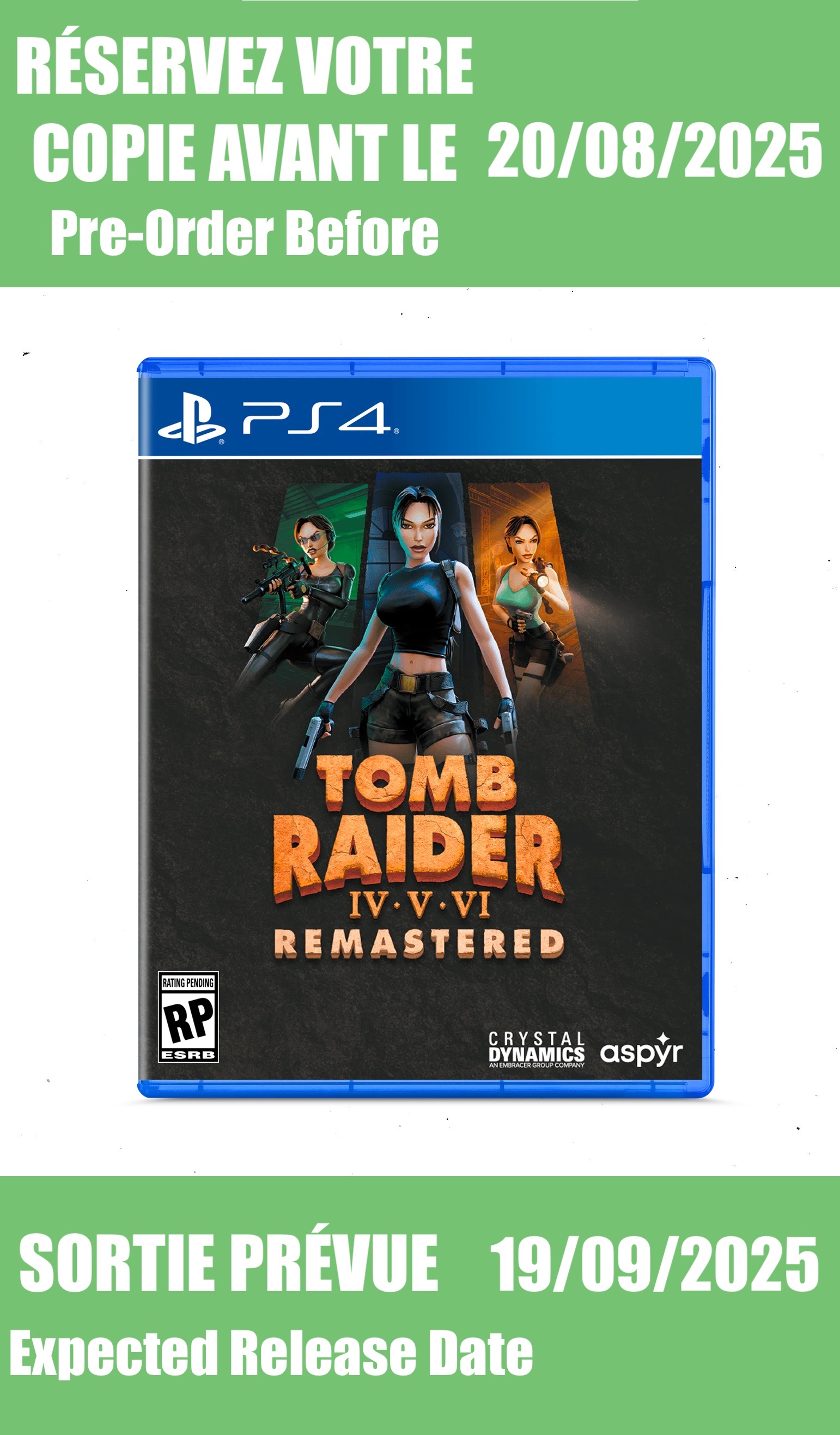 *Précommande* Tomb Raider IV-VI Remastered Starring Lara Croft / PS4