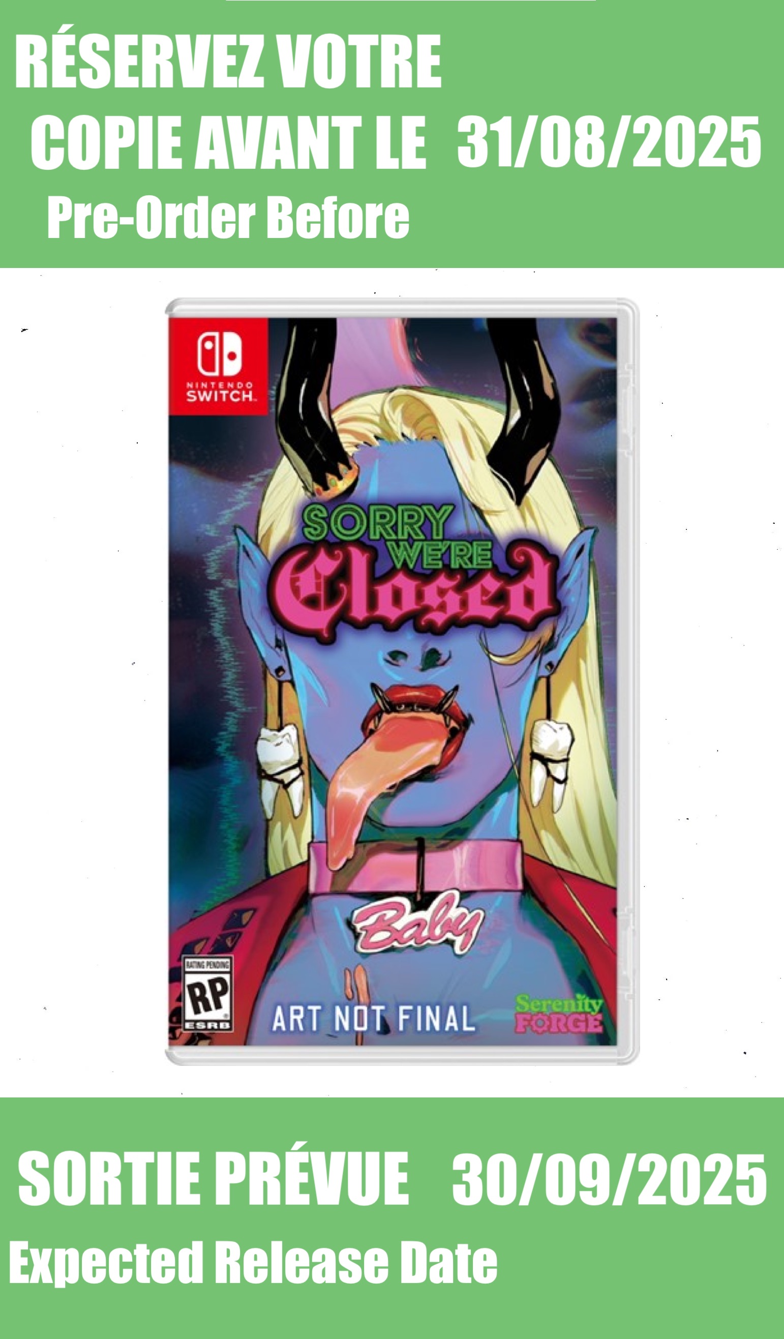 *Précommande* Sorry We're Closed Premium Edition / Switch