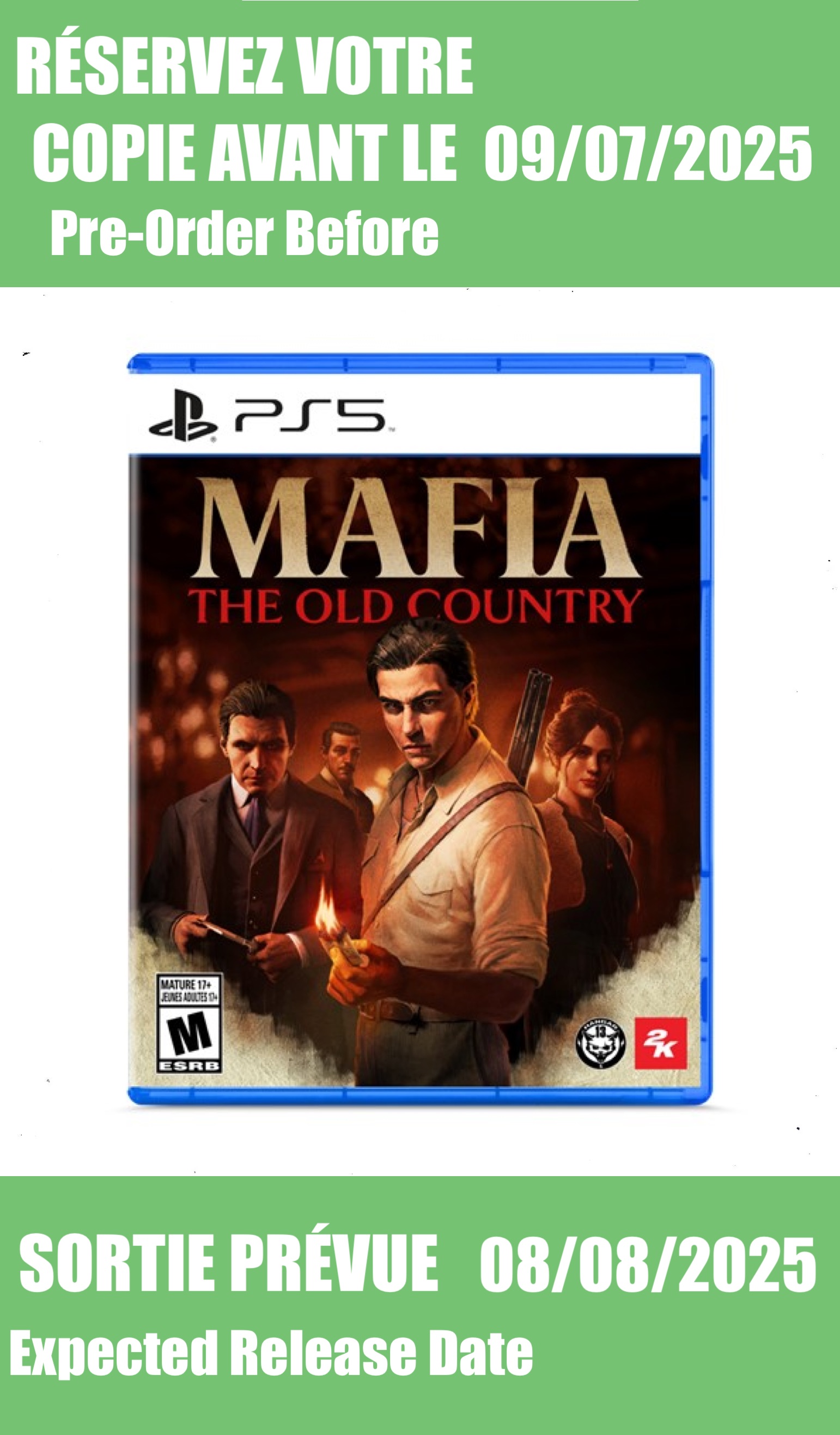 *Précommande* Mafia The Old Country / PS5