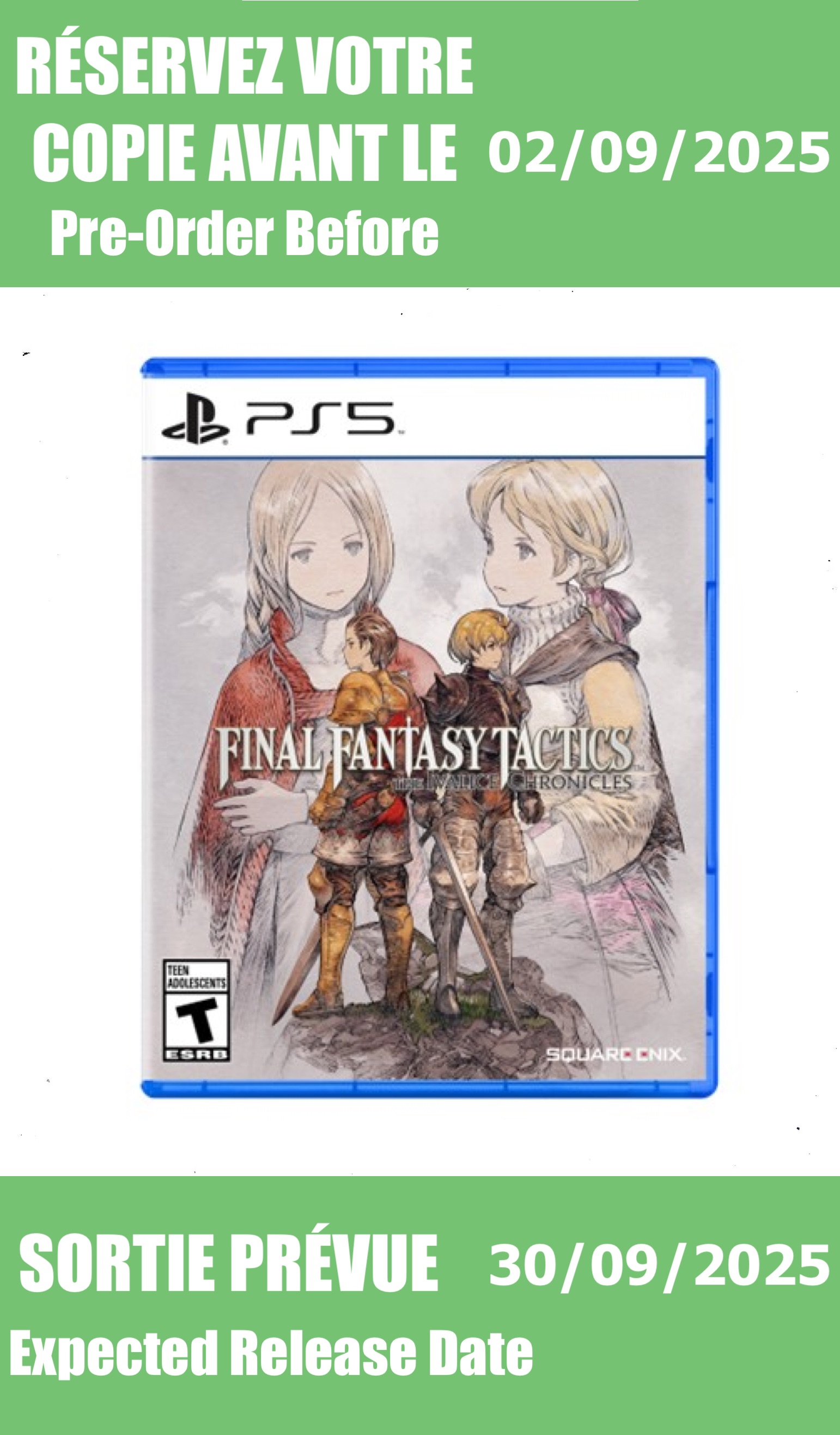*Précommande* Final Fantasy Tactics: The Ivalice Chronicles/PS5