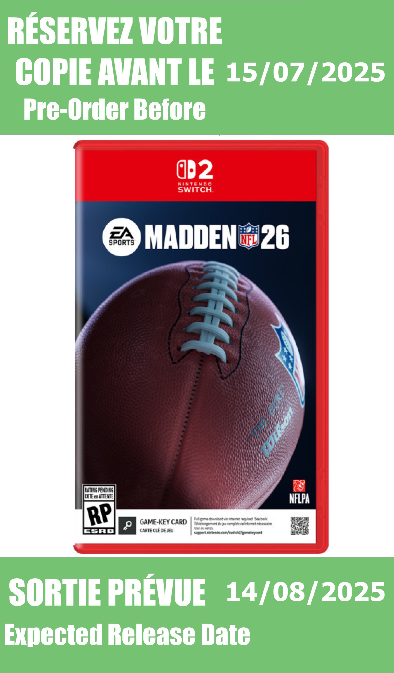 *Précommande* Madden 26 (Game Key)/Switch 2