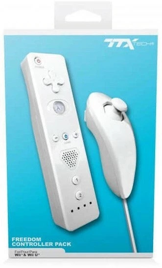Ensemble De Manette Wiimote Plus et Nunchuk Pour Wii / Wii U Par TTX TECH - Blanc