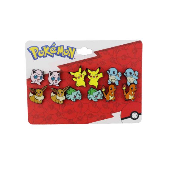 Ensemble de 6 Paires De Boucles d'Oreille Par Bioworld - Pokemon