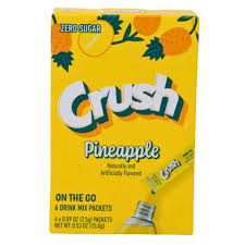 Mélange pour Breuvage Crush Saveur Ananas - Paquet de 6 Sachets Individuels