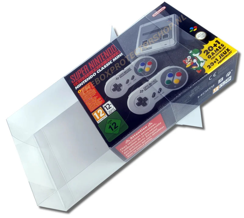Boite Protectrice De Plastique Souple Transparente Pour Super Nintendo Classique Mini