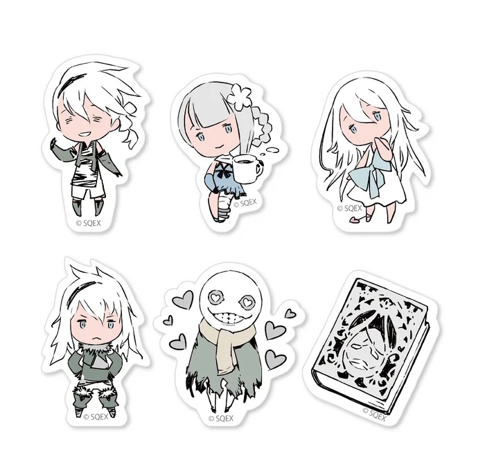 Ensemble de 6 Autocollant Nier Replicant Par Square Enix