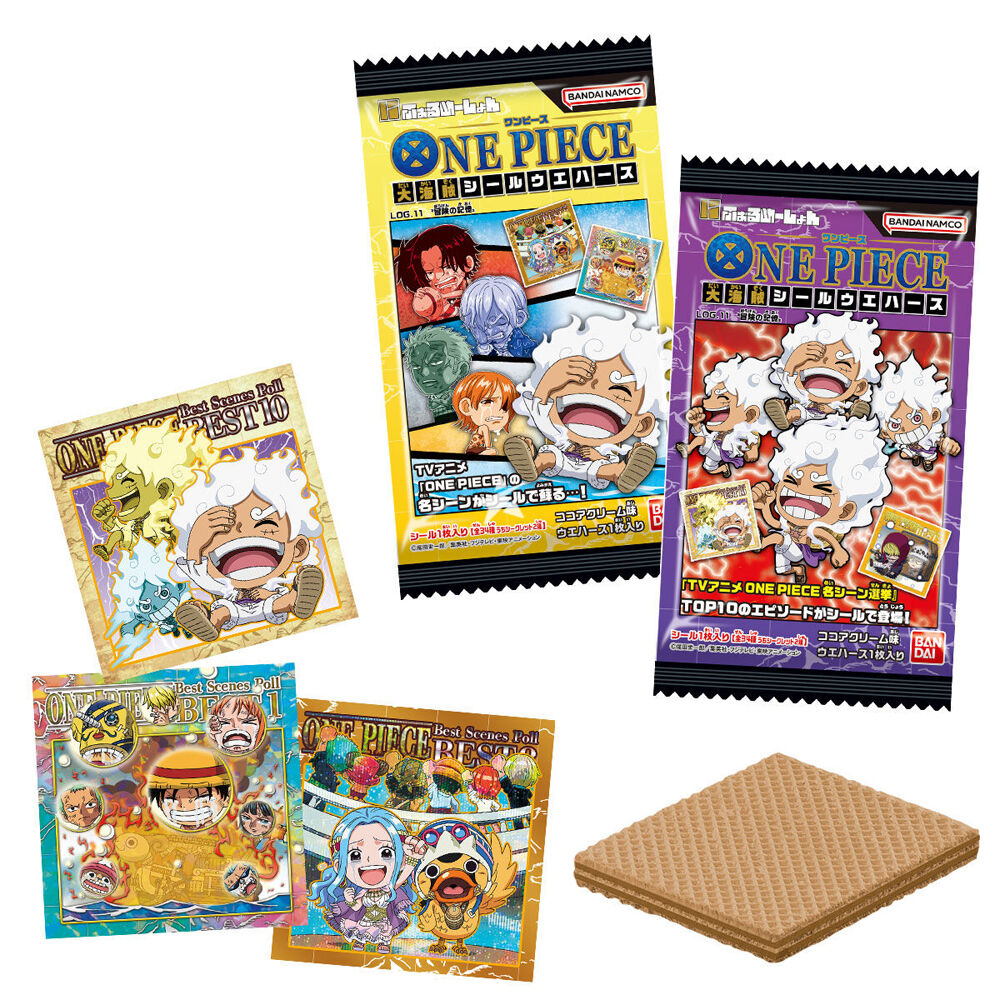 Duo De Gaufrette Et Autocollant  Bandai Niformation - One Piece