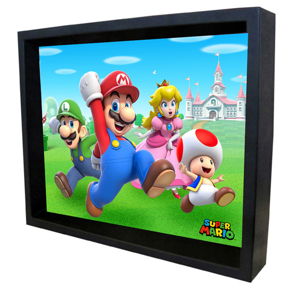 Cadre Lenticulaire 3D Super Mario Bros Par Pyramid America - Course à 4