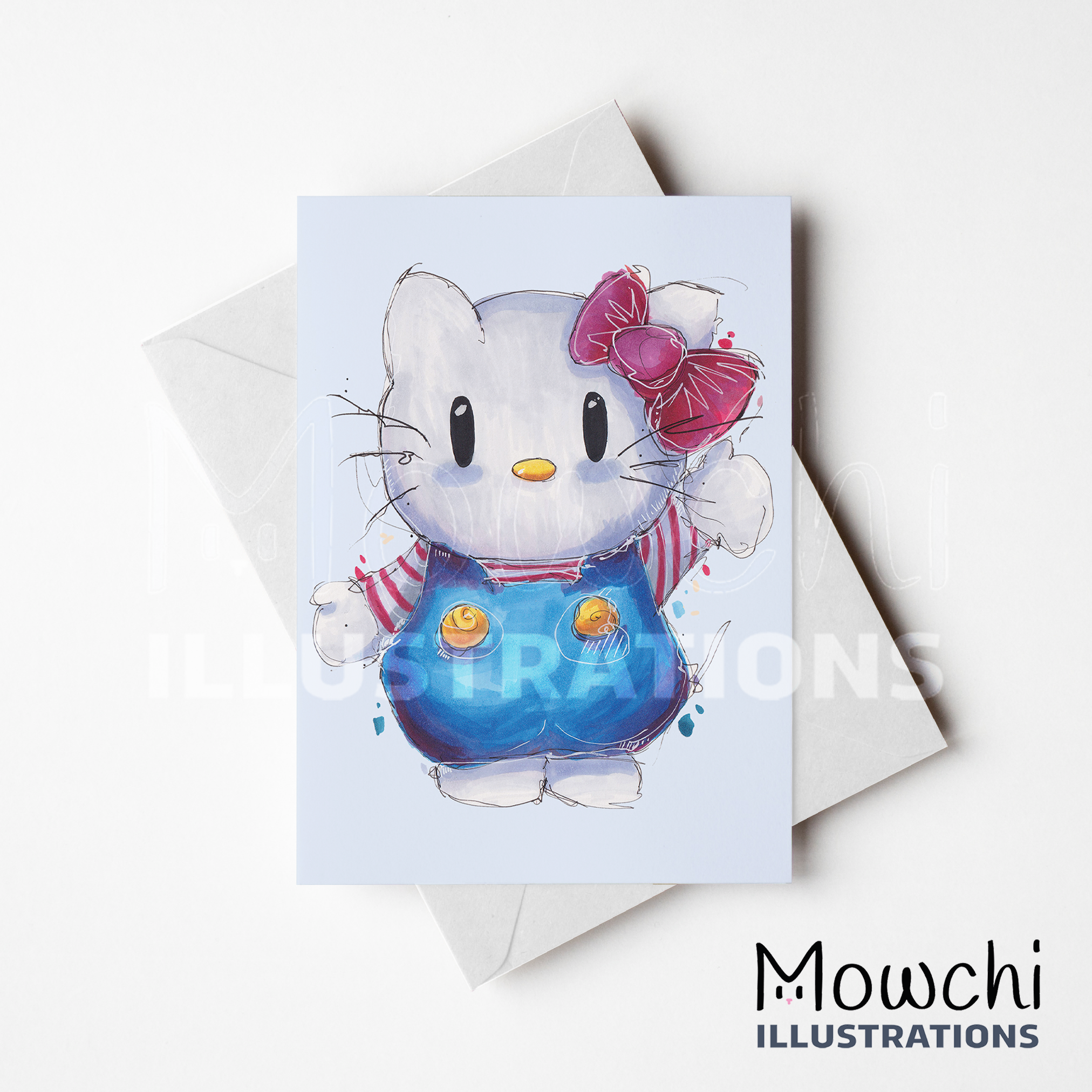 Carte de Souhait Non Lettrée Par Mowchi - HelloKitty