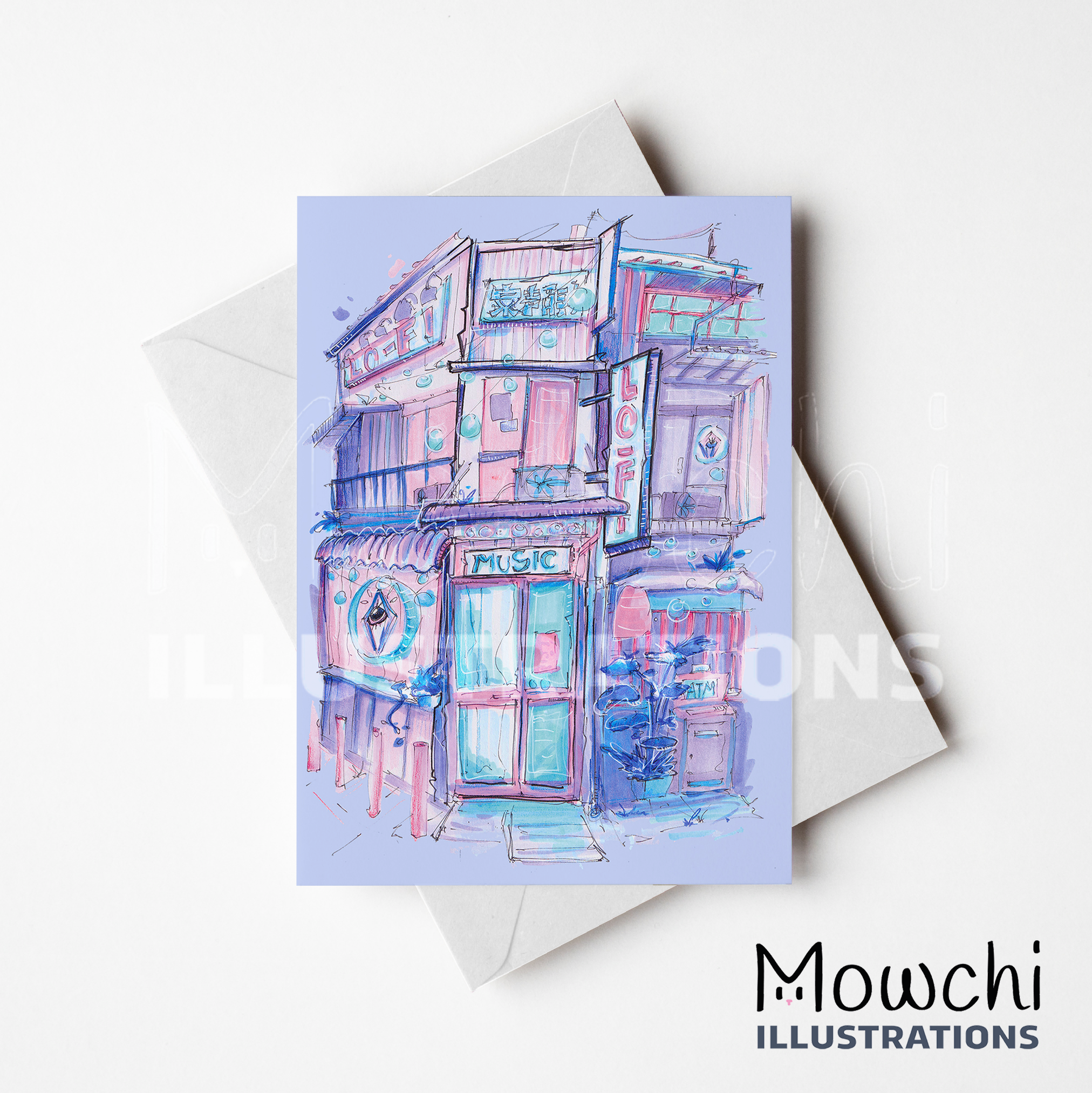 Carte de Souhait Non Lettrée Par Mowchi - Lofi