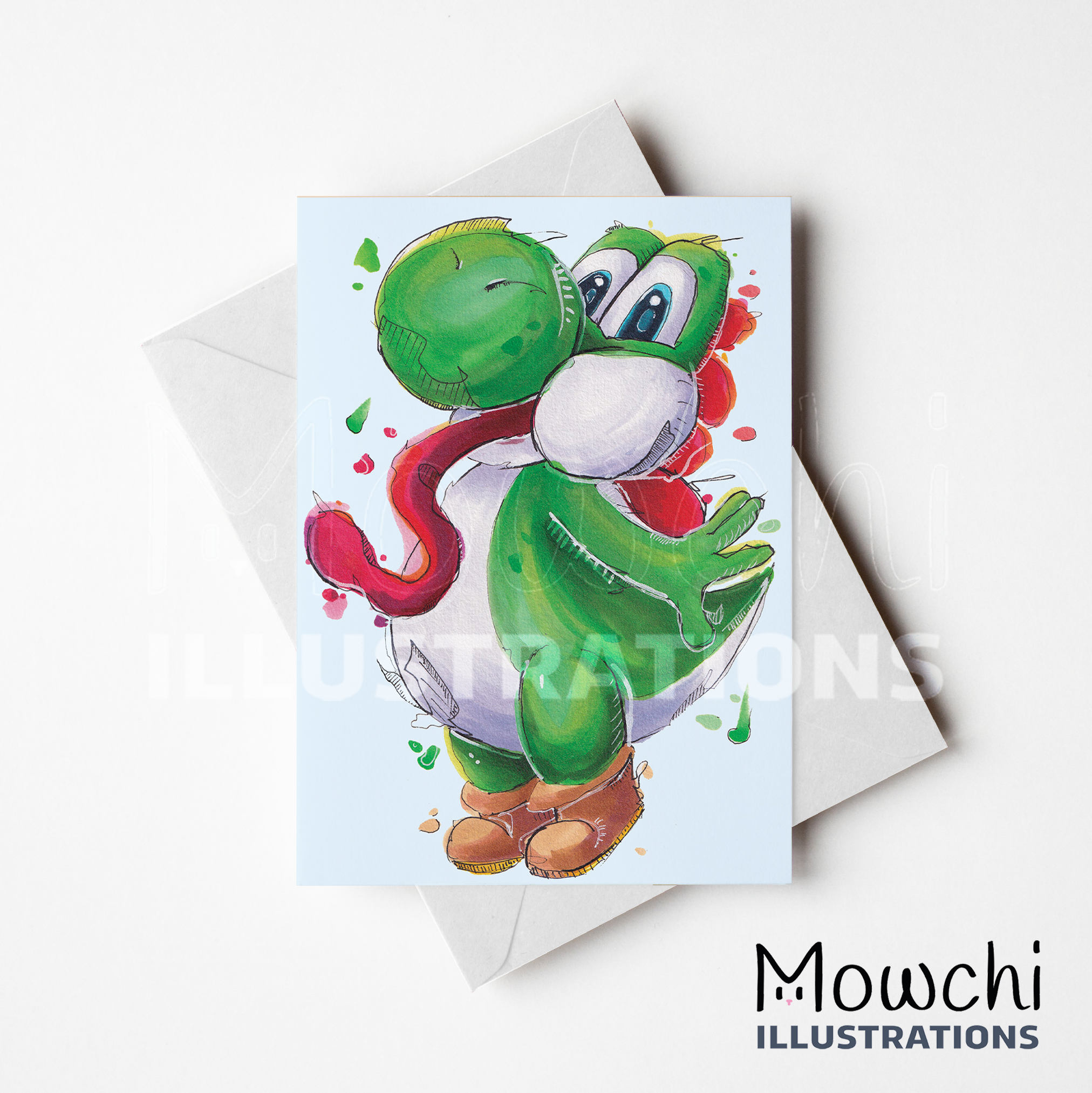 Carte de Souhait Non Lettrée Par Mowchi - Yoshi