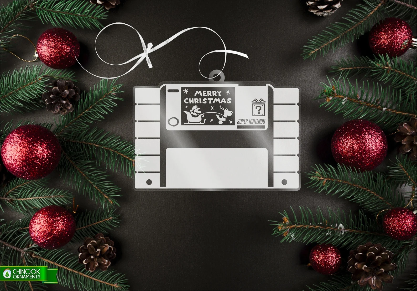Ornement de Noël Par Chinook Crafts - Nintendo Cartouche SNES