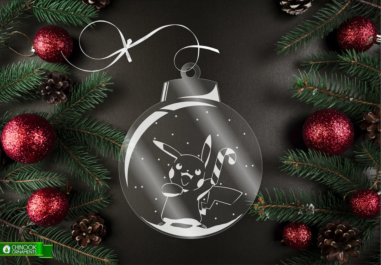 Ornement de Noël Par Chinook Crafts - Pokemon Pikachu