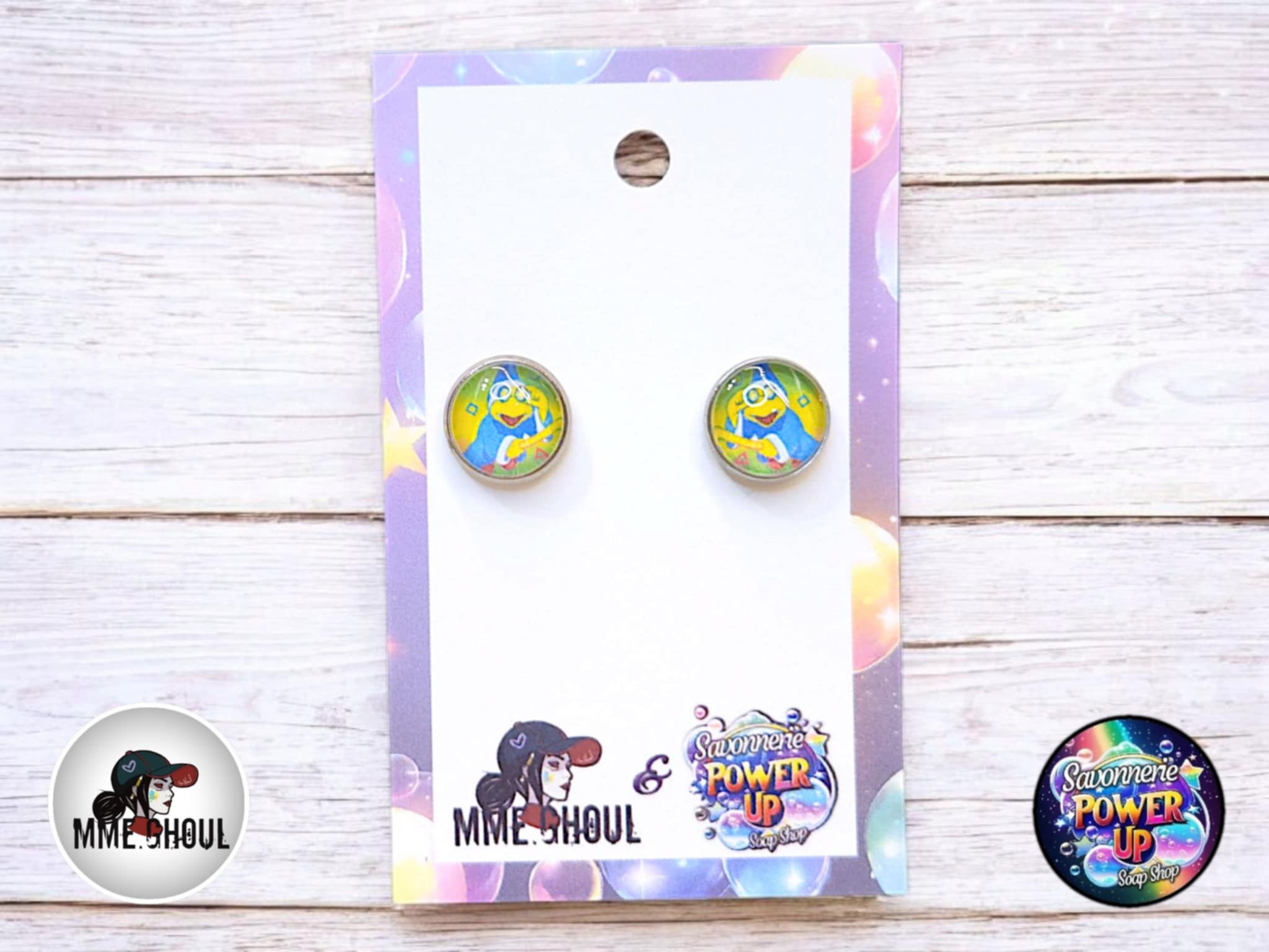 Boucles Style Boutons d'Oreilles Par Power Up - Super Mario Kamek (Magikoopa)