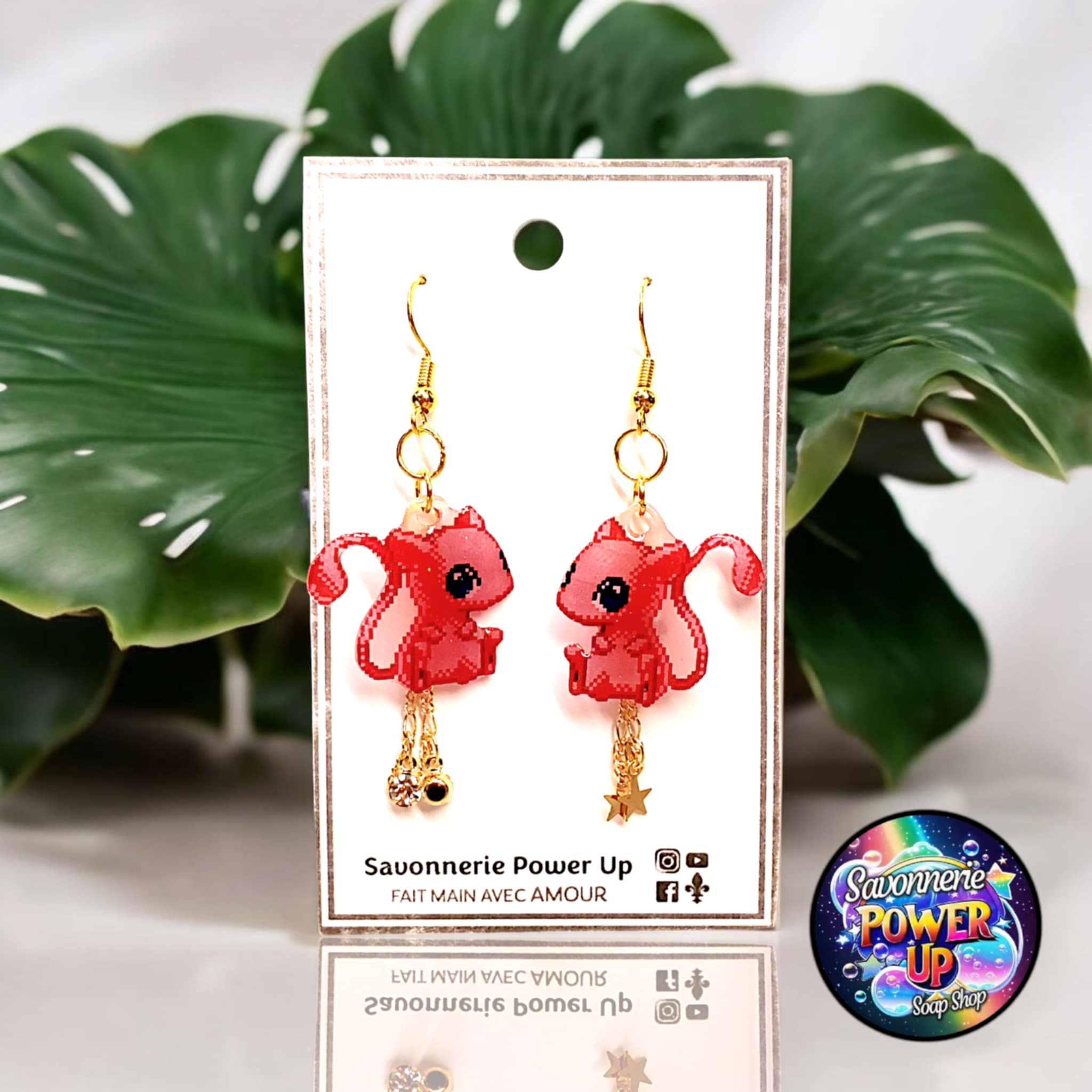 Boucles d'Oreilles Pokemon Par Power Up - Mew