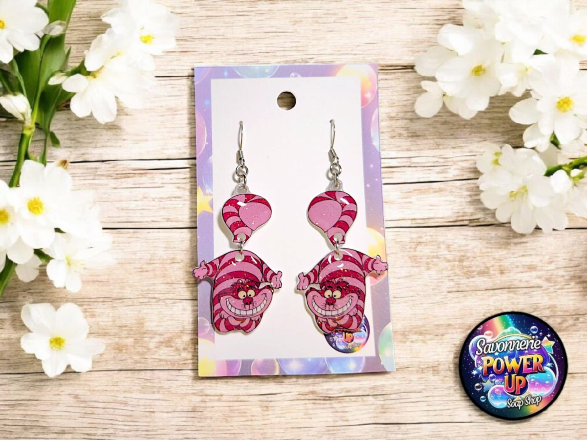 Boucles d'Oreilles Par Power Up - Cheshire Cat