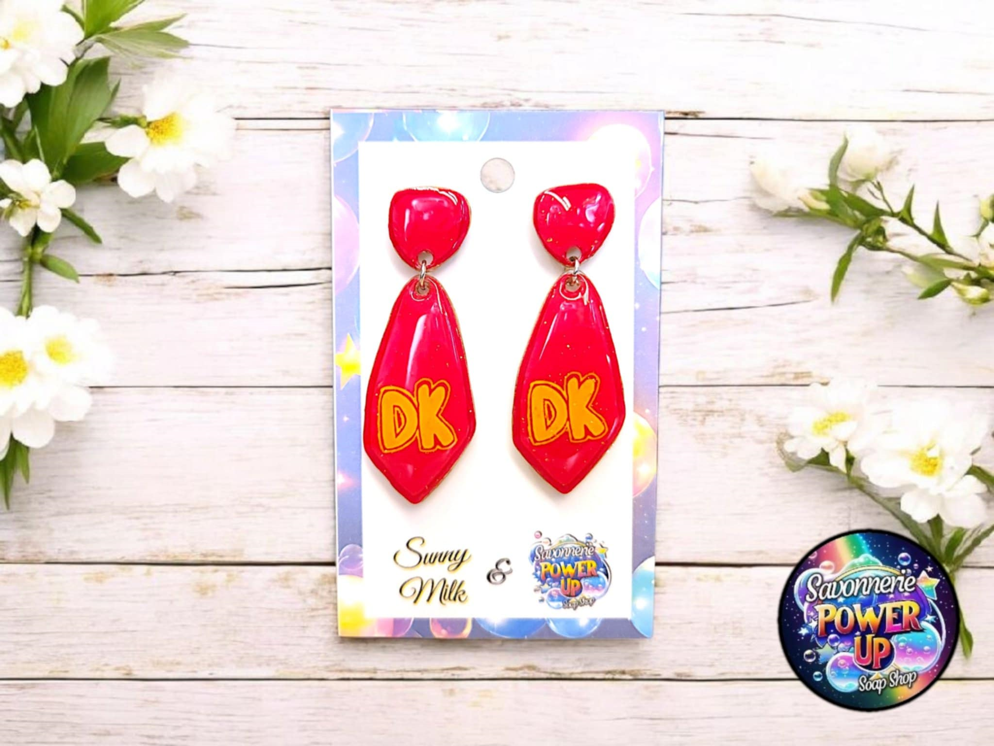 Boucles d'Oreillles Par Power Up - Cravate Donkey Kong