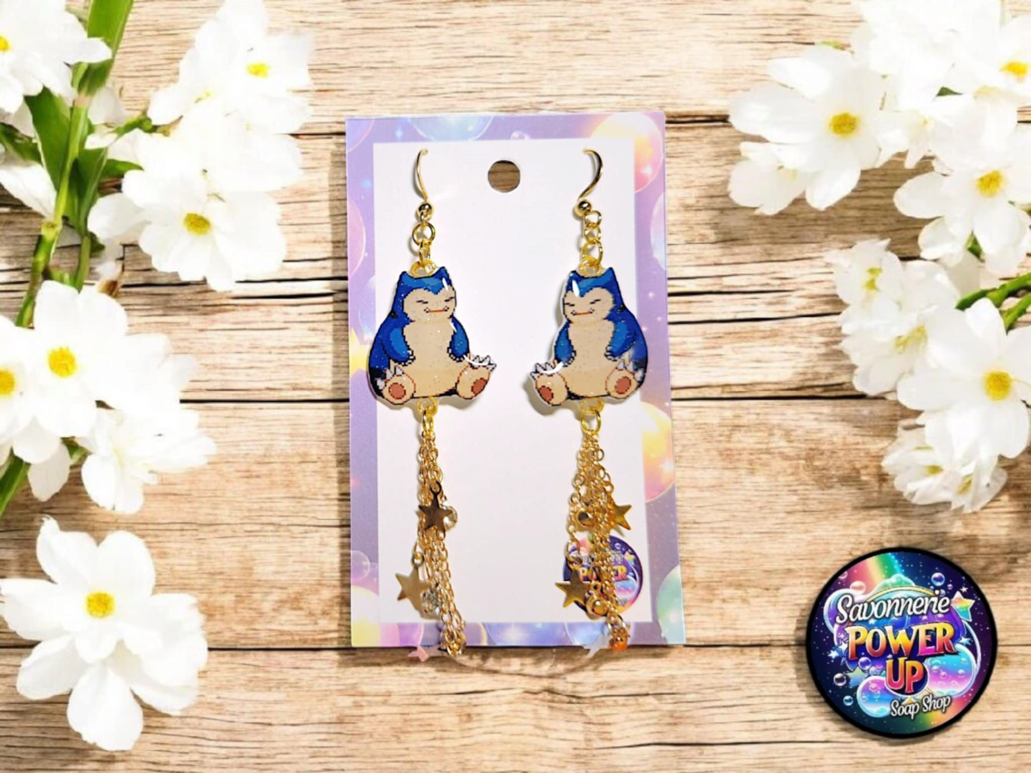 Boucles d'Oreilles Pokemon Par Power Up - Snorlax