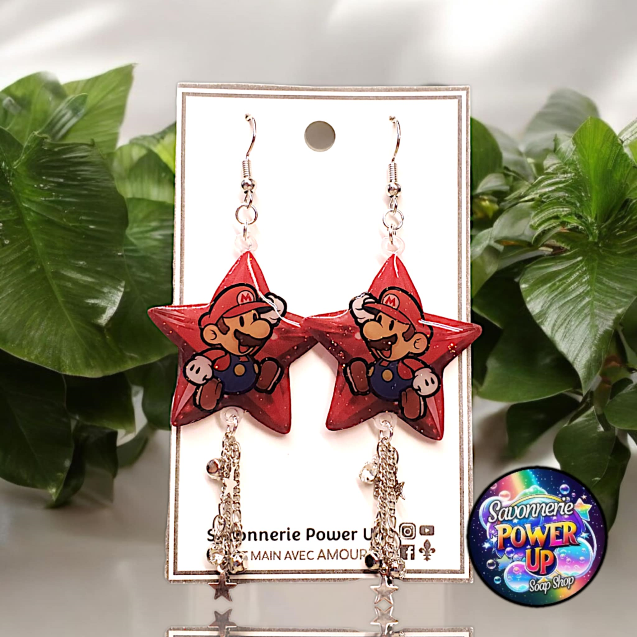 Boucles d'Oreilles Paper Mario Par Power Up - Mario