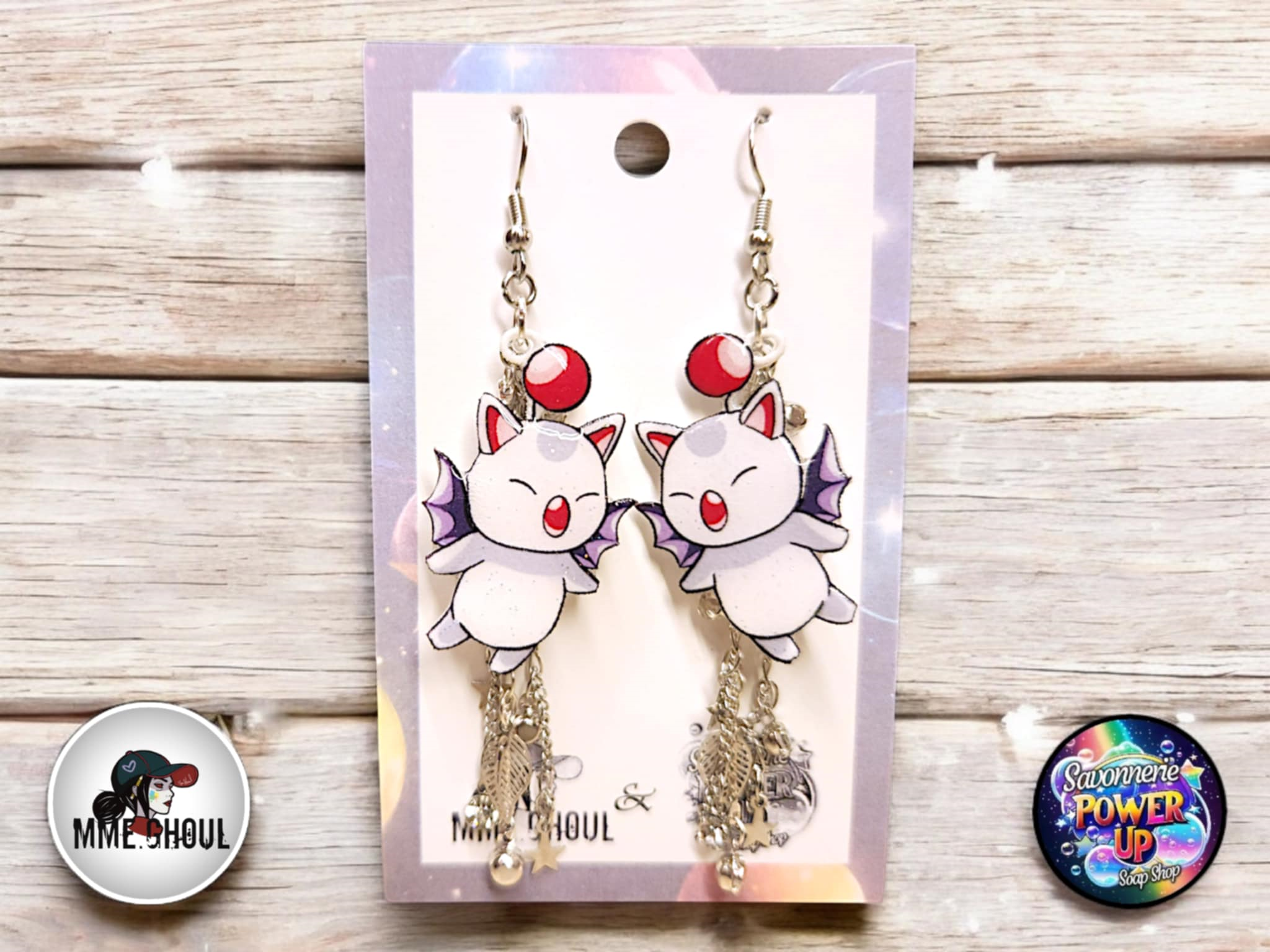 Boucles d'Oreilles Final Fantasy Par Power Up - Moogle