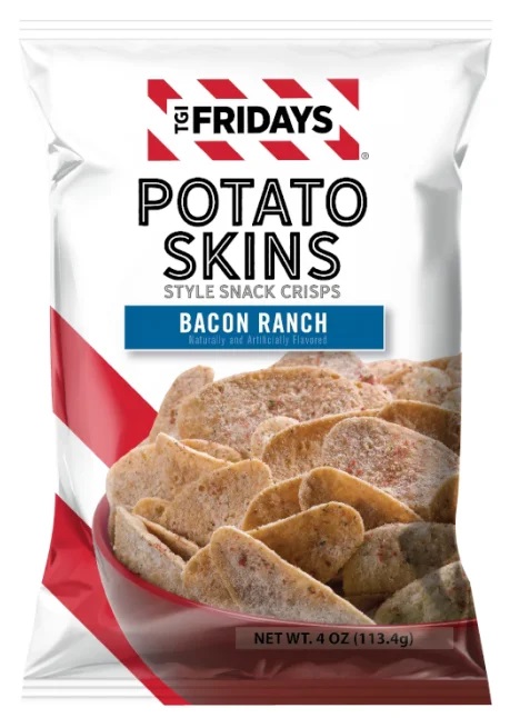 Croustilles TGI Fridays Potato Skins Style Snack Crisp - Ranch Et Bacon (113.4G)