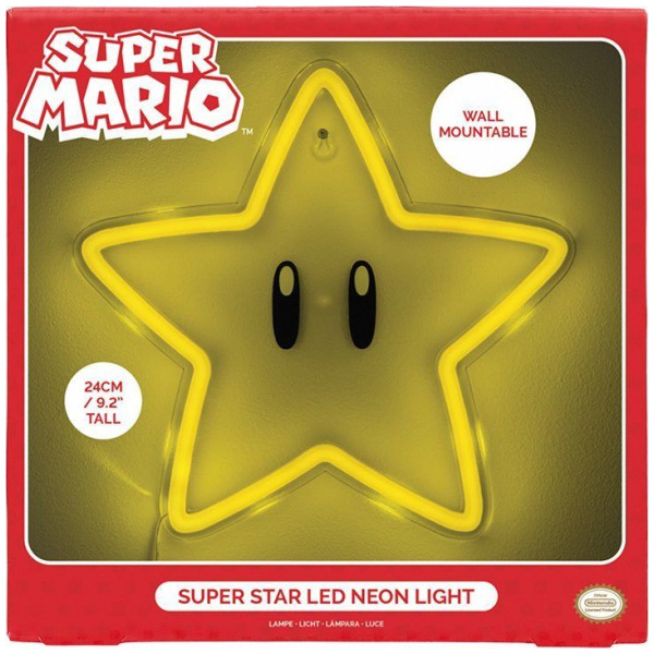 Lumière Néon LED Mural Nintendo Par Paladone - Étoile 10 Pouces