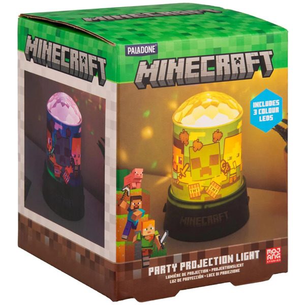 Lampe À Projection Minecraft Par Paladone - Party 4 Pouces