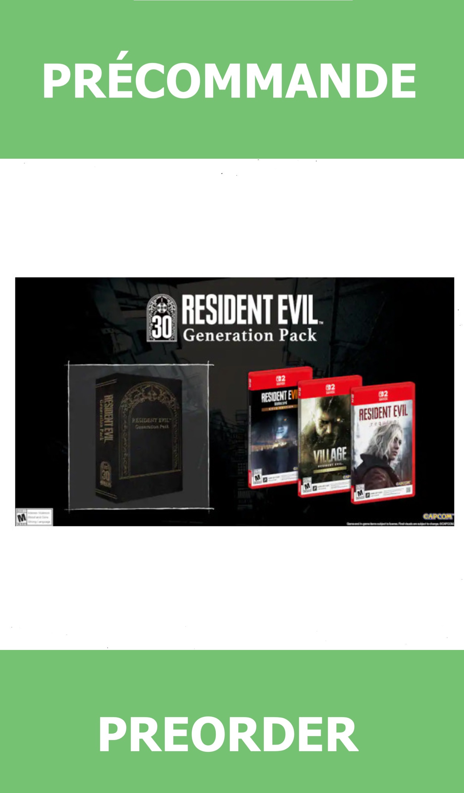*Précommande* Resident Evil Generation Pack (Game Key)/Switch2 27/02/2026 119.99$