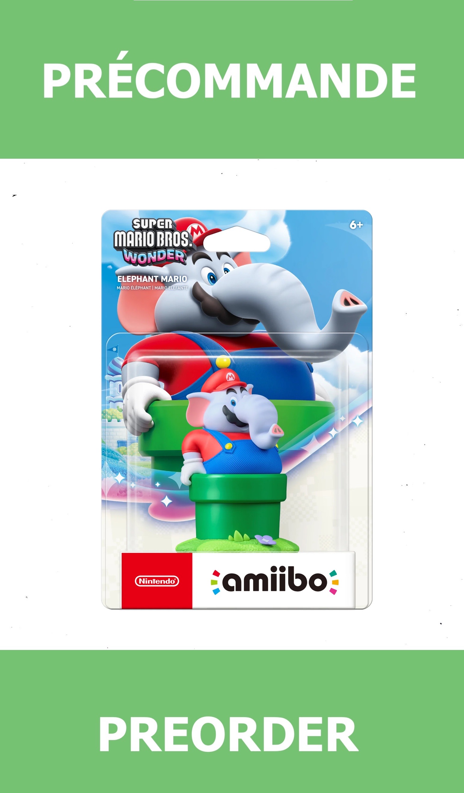 *Précommande* Figurine Amiibo Super Mario Wonder Elephant Mario 26/03/2026 29.99$