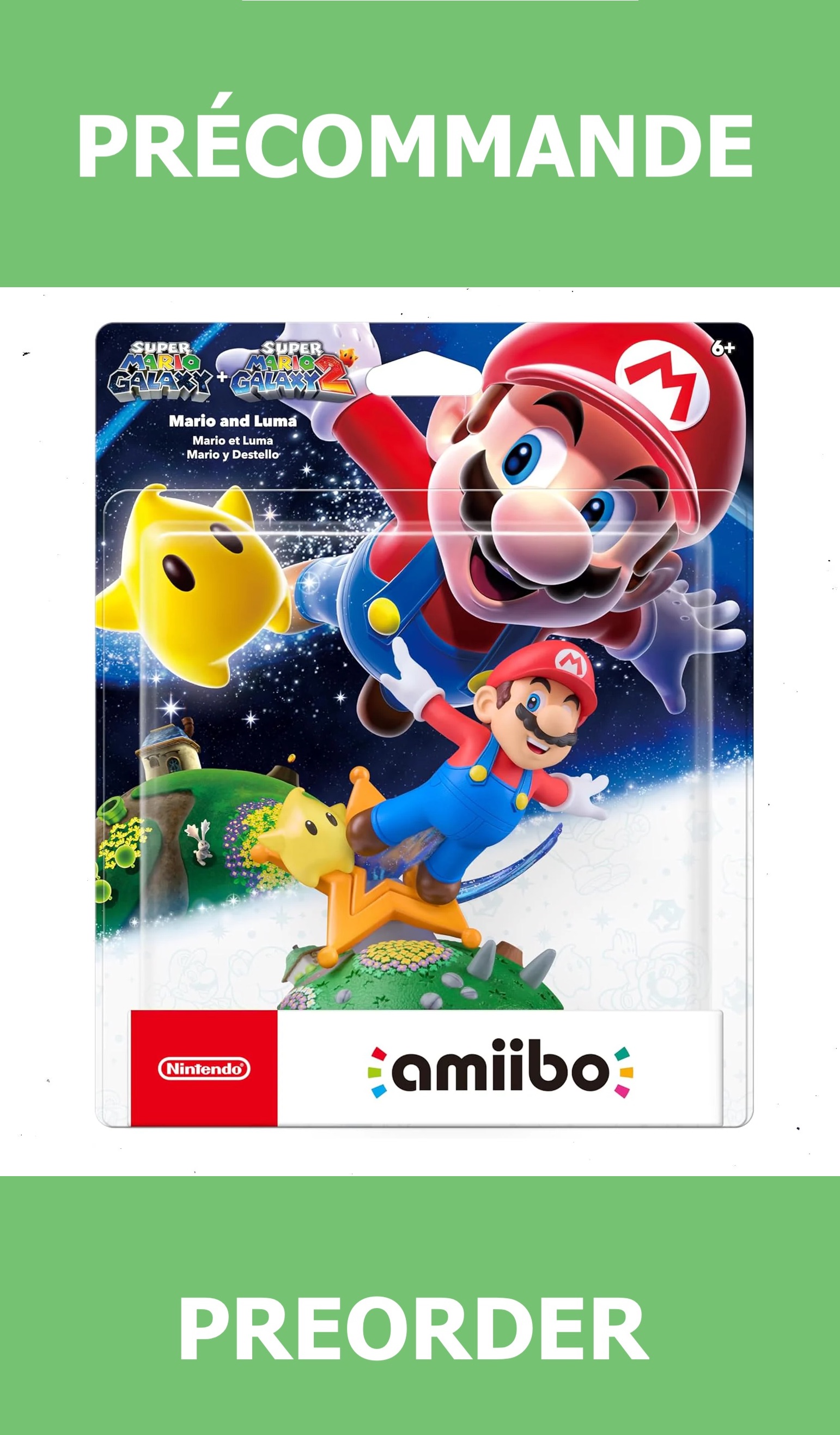 *Précommande* Figurine Amiibo Super Mario Galaxy 2 Mario Et Luna 02/04/2026 39.99$